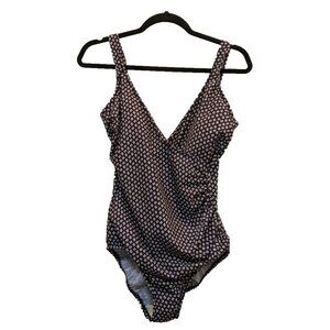 Miraclesuit Crossover Slimming One Piece Swimsuit Sz 12 Ruched Wireless‎ Purple